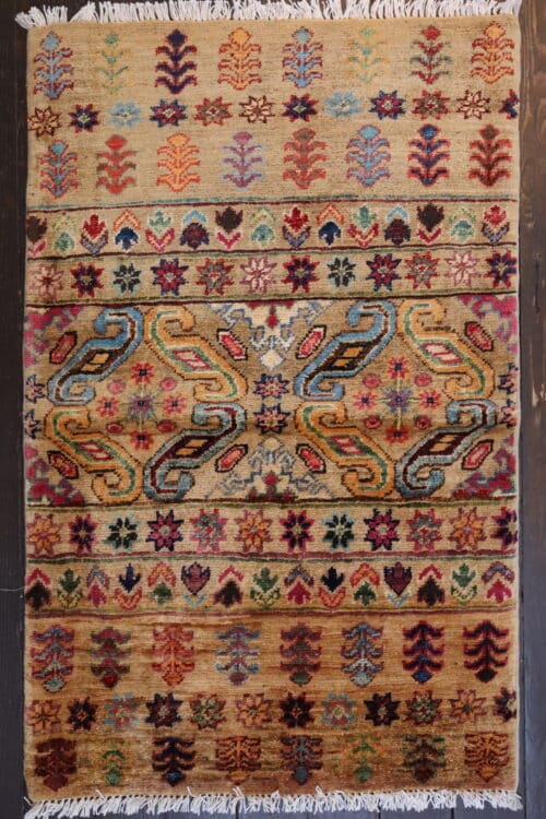 Handwoven Kurdish Tribal Wool Rug