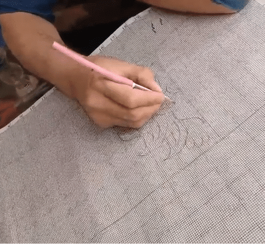 drawing a map for an afghan carpet