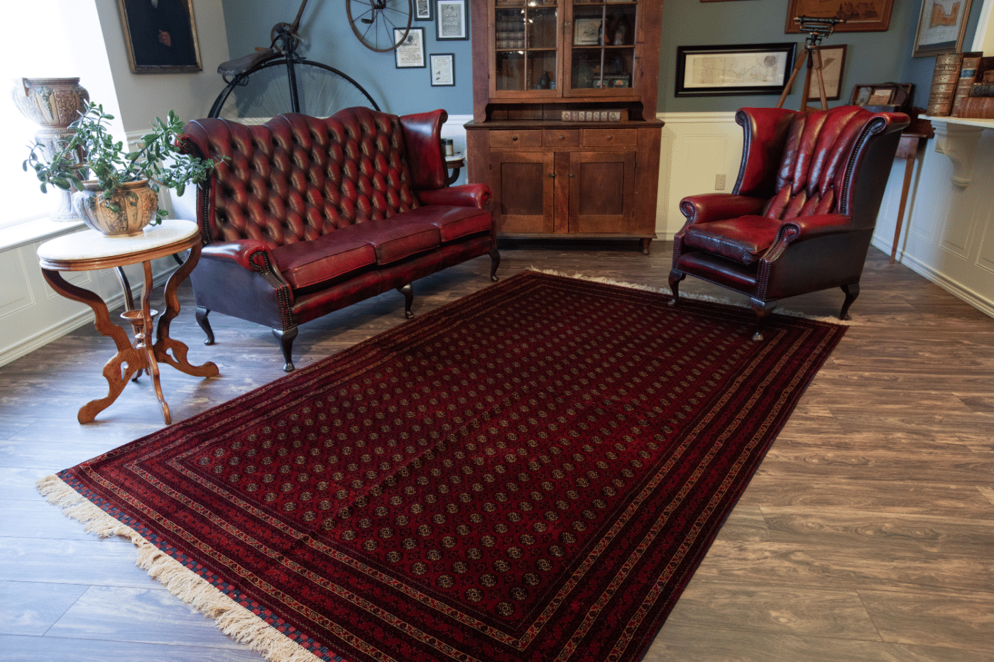 red handwoven oriental rug sold in the usa